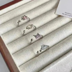 Kawaii Sanrio Characters Silver Ring - Bear Hugs