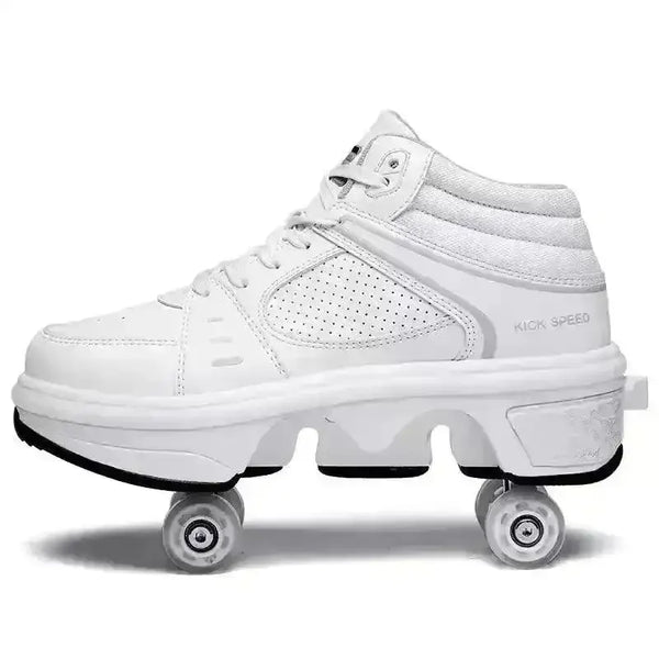 Kick Speed Four-Wheel 2 in 1 Deformation Roller Skate Shoes - Bear Hugs