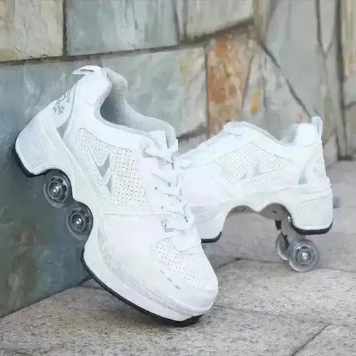 Kick Speed Four-Wheel 2 in 1 Deformation Roller Skate Shoes - Bear Hugs