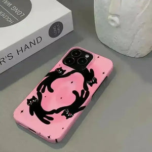 Korean INS Cartoon Dancing Cat Phone Case (For iPhones) - Bear Hugs