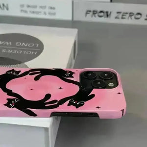 Korean INS Cartoon Dancing Cat Phone Case (For iPhones) - Bear Hugs