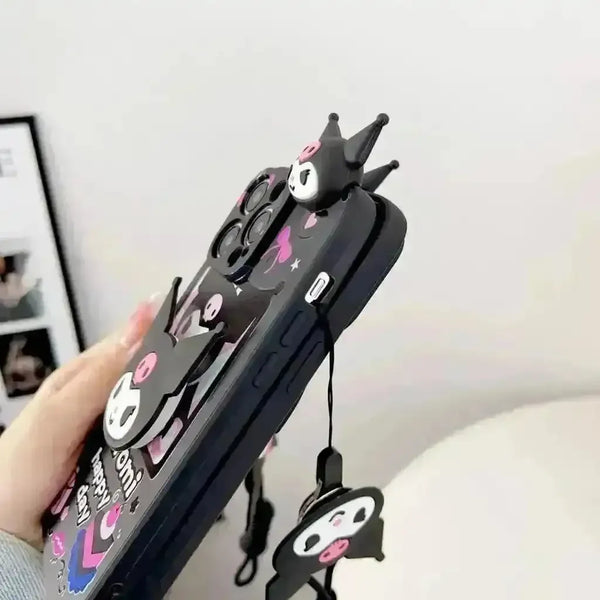Kuromi Case with Rope Holder (For iPhones) - Bear Hugs