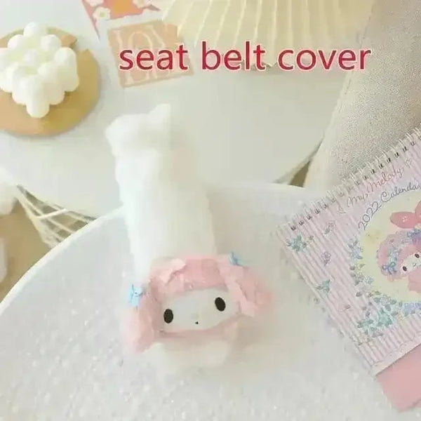 Kuromi My Melody Car Headrest and Seatbelt Protector - Bear Hugs