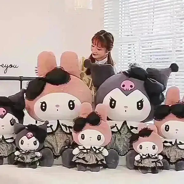 Kuromi My Melody Goth Style Plushies - Bear Hugs