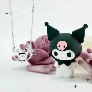 Kuromi Zirconia Heart Pendant - Bear Hugs