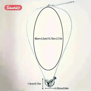 Kuromi Zirconia Heart Pendant - Bear Hugs