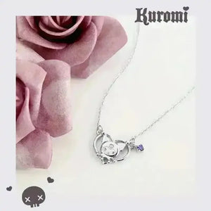 Kuromi Zirconia Heart Pendant - Bear Hugs