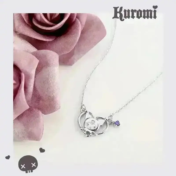 Kuromi Zirconia Heart Pendant - Bear Hugs