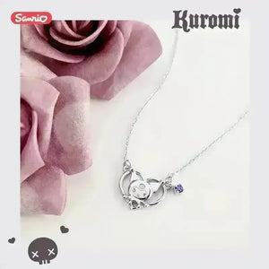 Kuromi Zirconia Heart Pendant - Bear Hugs