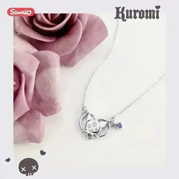 Kuromi Zirconia Heart Pendant - Bear Hugs