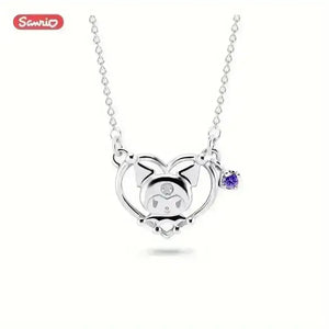 Kuromi Zirconia Heart Pendant - Bear Hugs