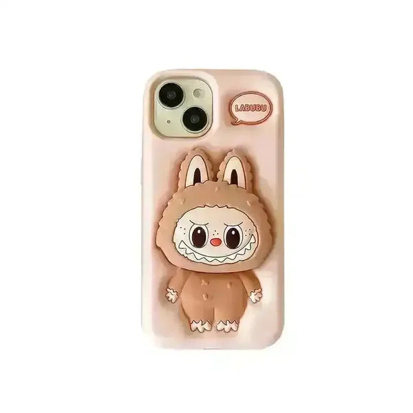Labubu Bracket Style Phone Case (For iPhones) - Bear Hugs