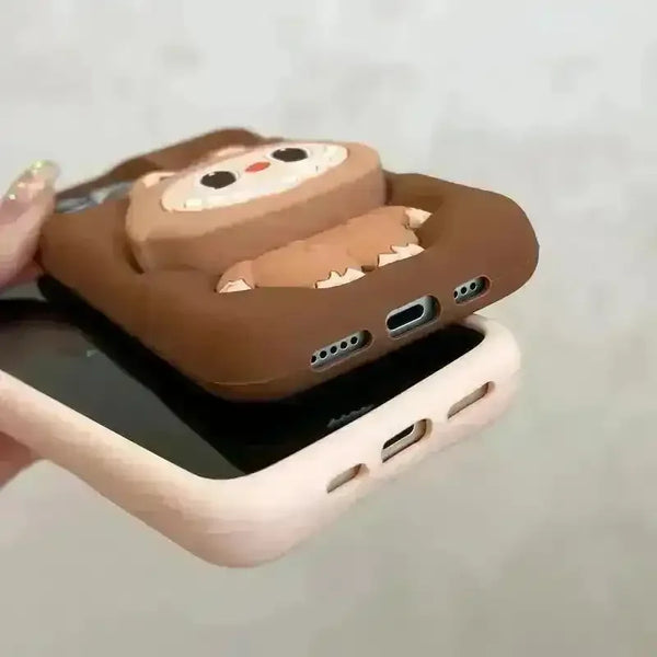 Labubu Bracket Style Phone Case (For iPhones) - Bear Hugs