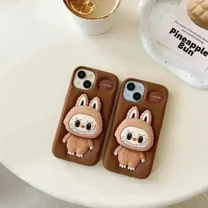 Labubu Bracket Style Phone Case (For iPhones) - Bear Hugs