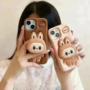 Labubu Bracket Style Phone Case (For iPhones) - Bear Hugs