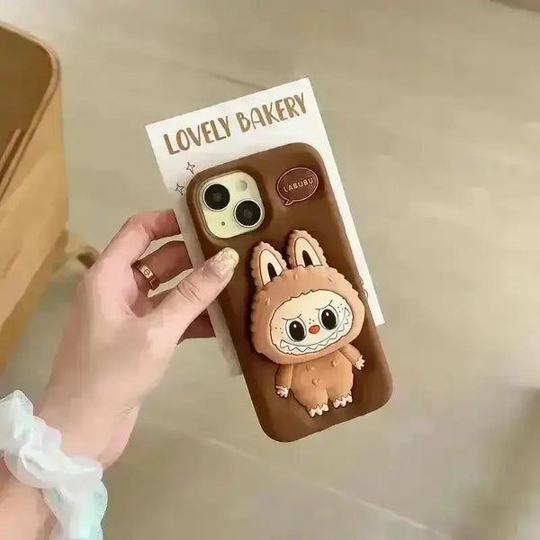 Labubu Bracket Style Phone Case (For iPhones) - Bear Hugs