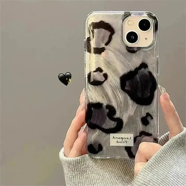 Leopard Print Feather Yarn Phone Case (For iPhones) - Bear Hugs