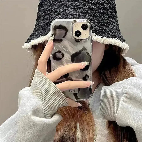 Leopard Print Feather Yarn Phone Case (For iPhones) - Bear Hugs