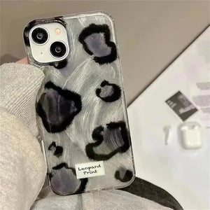 Leopard Print Feather Yarn Phone Case (For iPhones) - Bear Hugs
