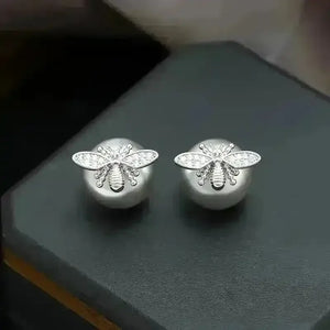 Little Bee Pearl Drop Stud Earrings - Bear Hugs
