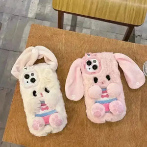 Long Eared Rabbit Plush Phone Case (For iPhones) - Bear Hugs