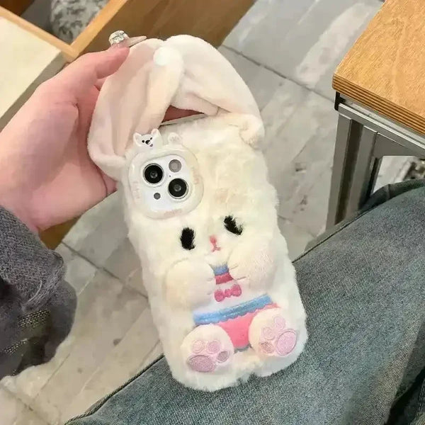 Long Eared Rabbit Plush Phone Case (For iPhones) - Bear Hugs