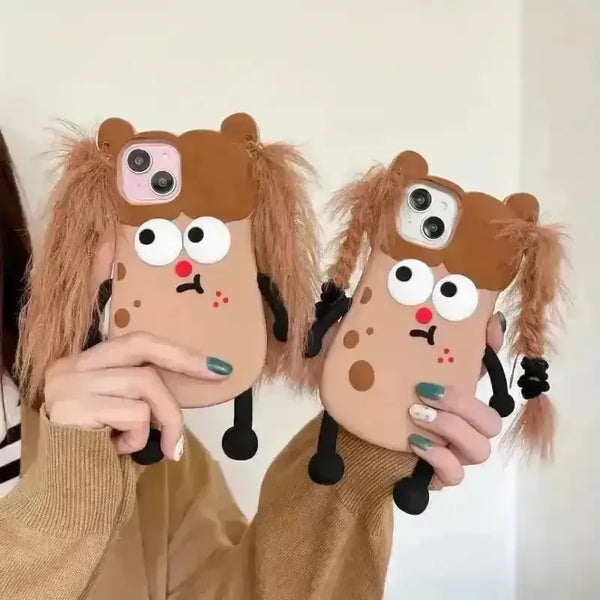 Long Haired Potato Girl Phone Case (For iPhones) - Bear Hugs