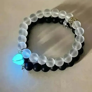 Luminous Glow in the Dark Couple Heart Bracelet - Bear Hugs