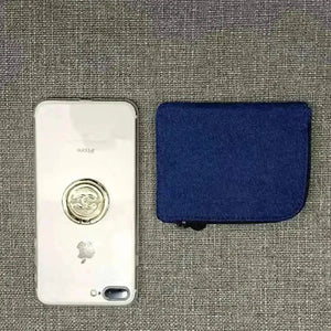 Luxe Blue Denim Coin & Card Purse - Bear Hugs