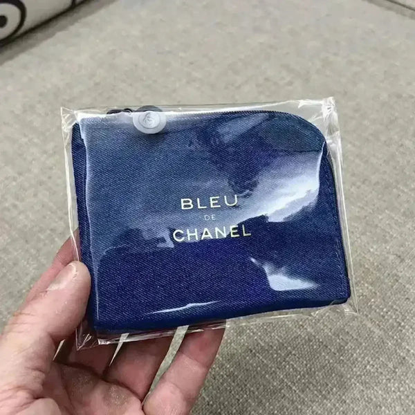Luxe Blue Denim Coin & Card Purse - Bear Hugs