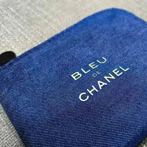 Luxe Blue Denim Coin & Card Purse - Bear Hugs