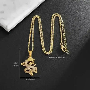 Luxurious Golden Dragon Pendant - Bear Hugs
