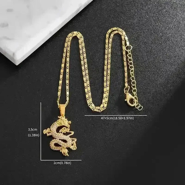 Luxurious Golden Dragon Pendant - Bear Hugs