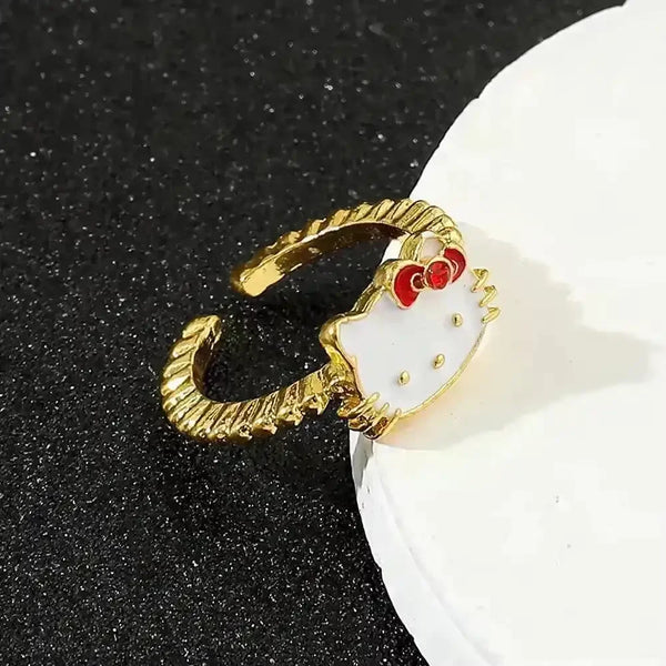 Luxurious Hello Kitty Open Ring - Bear Hugs