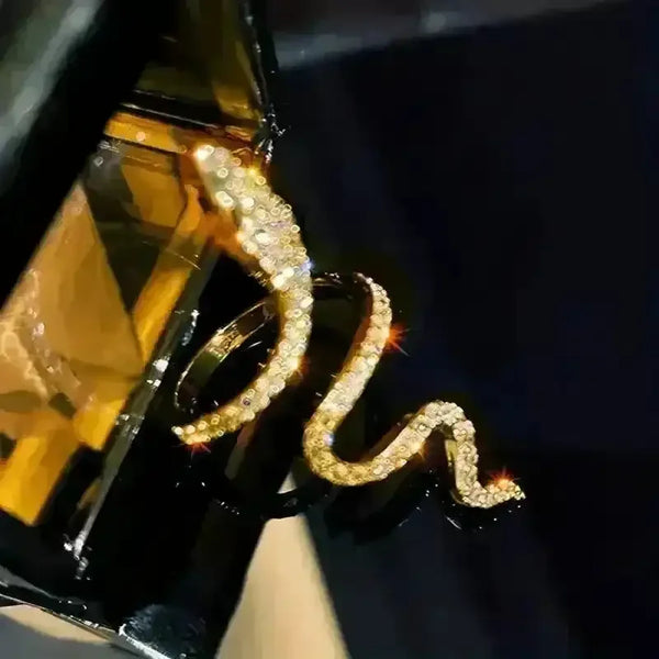 Luxurious Snake Rhinestone Wrap Ring - Bear Hugs