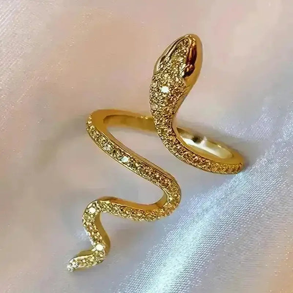 Luxurious Snake Rhinestone Wrap Ring - Bear Hugs