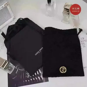 Luxury Designer Black & Red Drawstring Bag - Bear Hugs