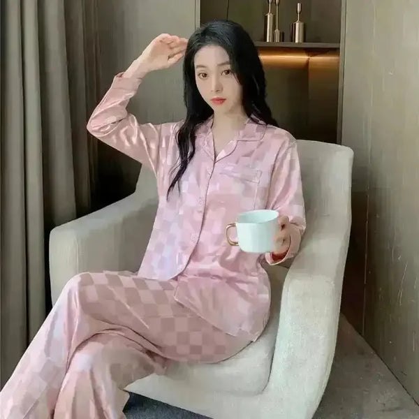 Luxury Designer Ice Silk Night Suit - Bear Hugs