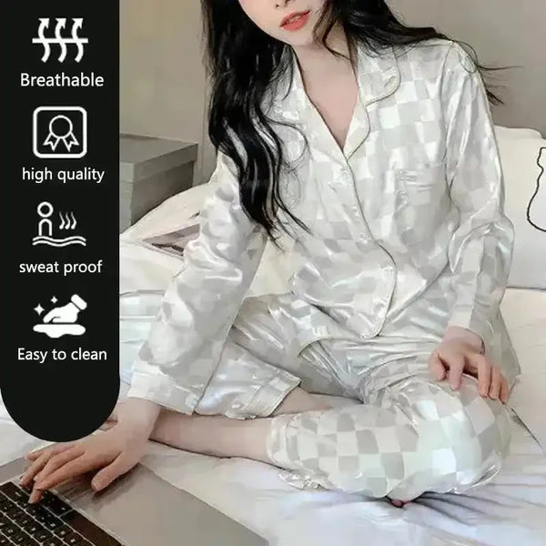 Luxury Designer Ice Silk Night Suit - Bear Hugs