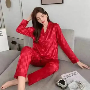 Luxury Designer Ice Silk Night Suit - Bear Hugs