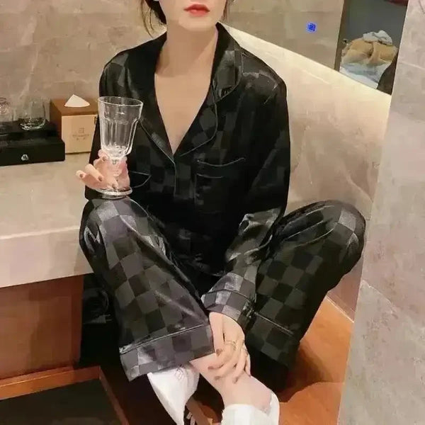 Luxury Designer Ice Silk Night Suit - Bear Hugs