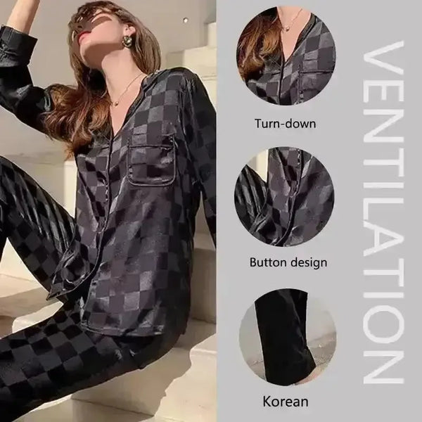Luxury Designer Ice Silk Night Suit - Bear Hugs