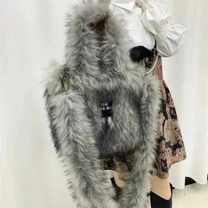 Luxury Faux Fur Gradient Tote Bag - Bear Hugs