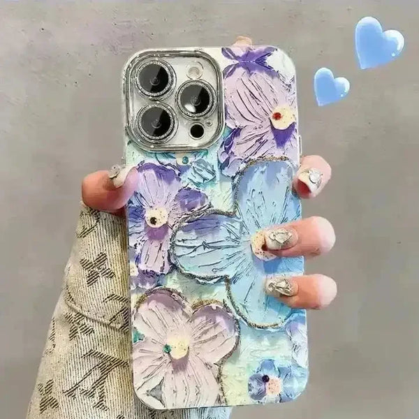Luxury Flowers Glitter Case (For iPhones) - Bear Hugs