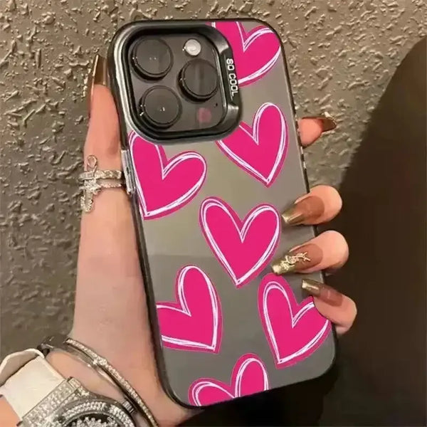 Luxury Heart Electroplate Phone Case (For iPhones) - Bear Hugs
