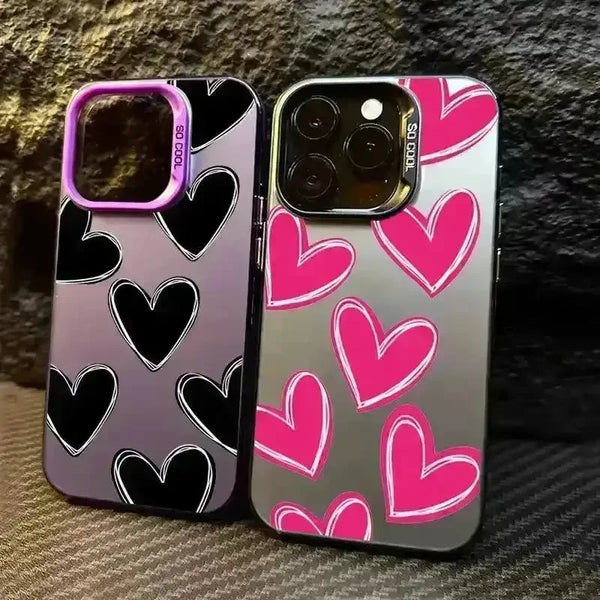 Luxury Heart Electroplate Phone Case (For iPhones) - Bear Hugs