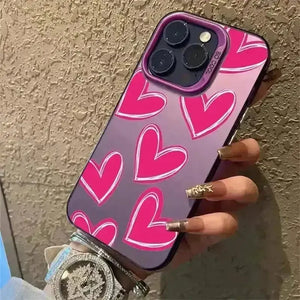 Luxury Heart Electroplate Phone Case (For iPhones) - Bear Hugs