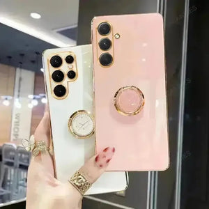 Luxury Plating Ring Case (For Samsung) - Bear Hugs