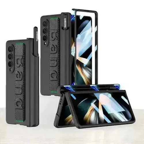 Magnetic Hinge Wrist Strap Case For Samsung Z Fold - Bear Hugs