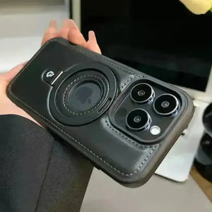 Magnetic Stand Ring Leather Case (For iPhones) - Bear Hugs